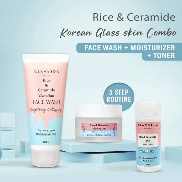 GLAMVEDA Glass Skin Rice & Ceramide 3 Step Combo