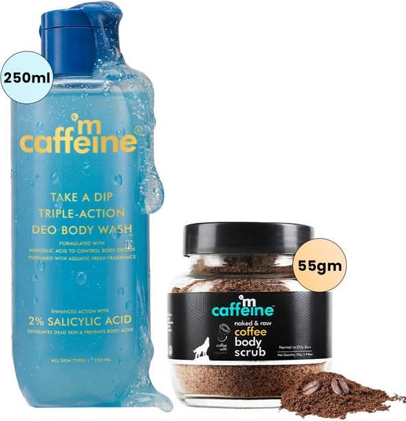 mCaffeine Exfoliate & Stay Fresh Duo | Coffee Body Scrub | 3-in-1 Perfume Body Wash