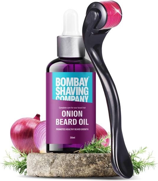 BOMBAY SHAVING COMPANY Beard Growth Kit with Onion Beard Growth Oil for Men & Beard Activator (Derma Roller Activator) For Fast Beard Growth