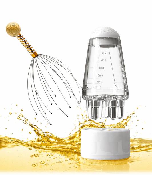 Kwaanie hair Oil Applicator Bottle with Scalp Massage 6ml Precision Oil Dispenser + Stainless Steel Head Massage