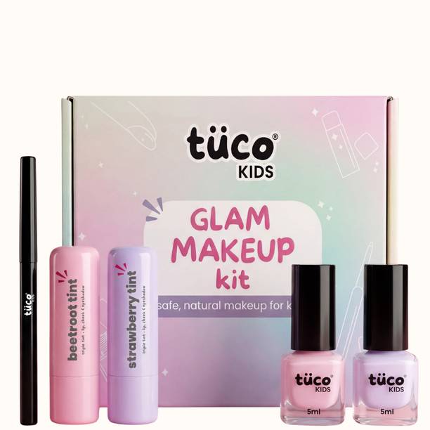 TuCo Kids Organic Glam Makeup Box for Girls| Birthday Gift for Kids 4-16 Years Old
