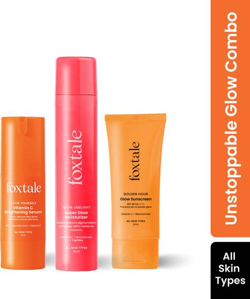 फॉक्सटेल Unstoppable Glow Combo | Sunscreen, Vitamin C Serum & Moisturizer