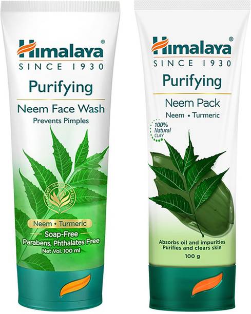 HIMALAYA Purifying Neem Face Wash And Neem Pack (100ml Each)