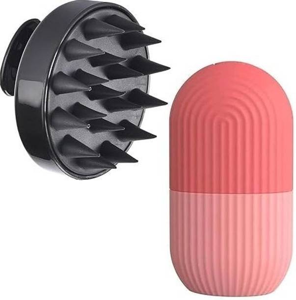 Alvita Silicone Ice Roller for Face Massage & Hair Scalp Massager Shampoo Brush for Hair Growth