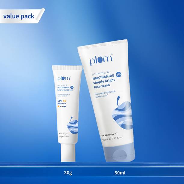 Plum Niacinamide Sunscreen & Face Wash Combo for All Skin Types