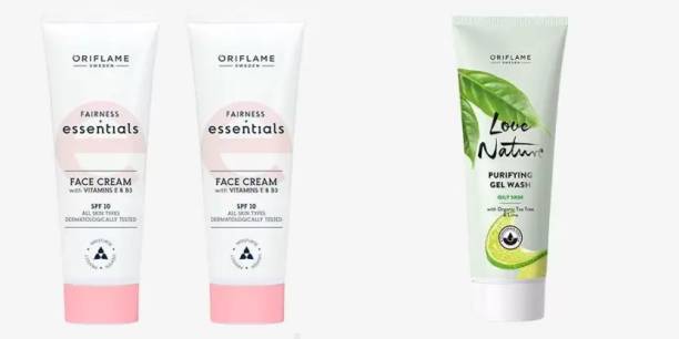 Oriflame Essentials Face Cream with Vitamins E &amp; B3 SPF 10 (50 ml)+Face Wash (125 ml)