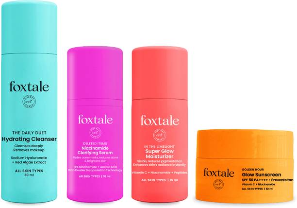 Foxtale Glow On Heartbeat Skincare Kit | Cleanser, Mask, Lip Oil + Free Pouch