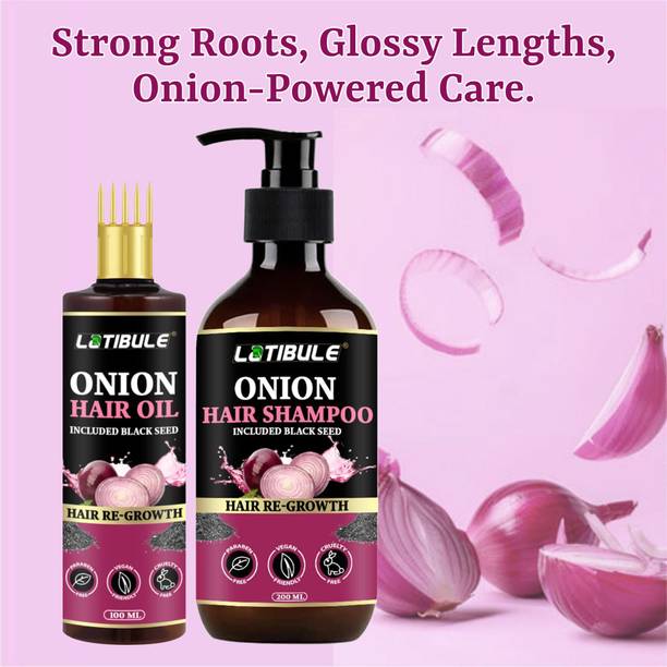 Latibule Onion Black Seed Hair Care Oil and Shampoo Set