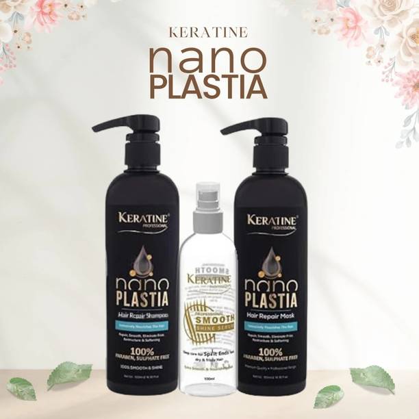 KERATINE PROFESSIONAL HAIR REPAIR SHAMPOO & MASK COMBO 500 ML EACH WITH 100 ML SERUM