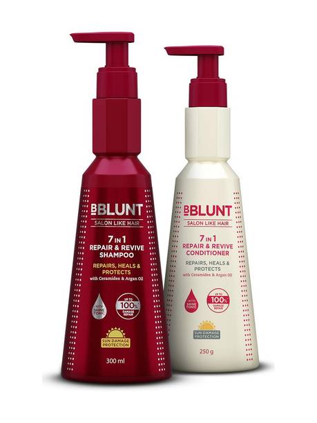 BBlunt 7 in 1 Repair & Revive Duo | Shampoo 300ml and Conditioner 250gm Combo