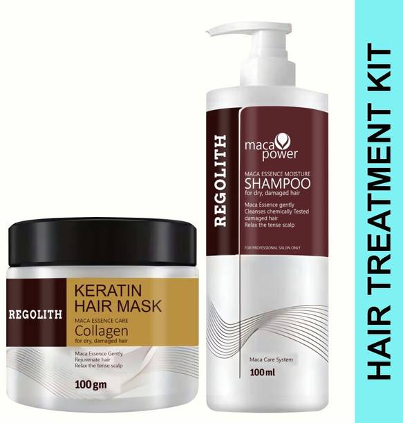 Regolith Maca Essence Rejuvenating Shampoo and Keratin Hair Mask Set for Healthy Scalp