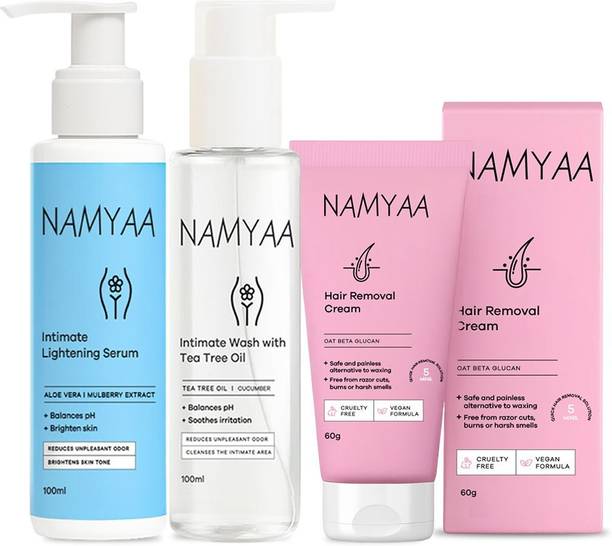 Namyaa Intimate Care Kit- Intimate Lightening Serum, Intimate Wash, Bikini Line Hair Removal Cream