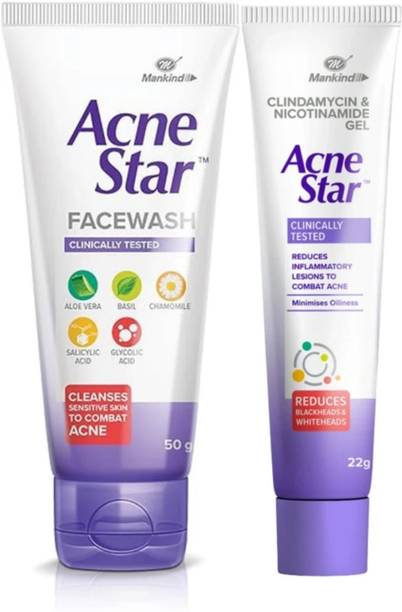 MANKIND acnestar Fairness cream pimples glow skin cleen facewash Acne And Gel 7 days resultt Face Wash