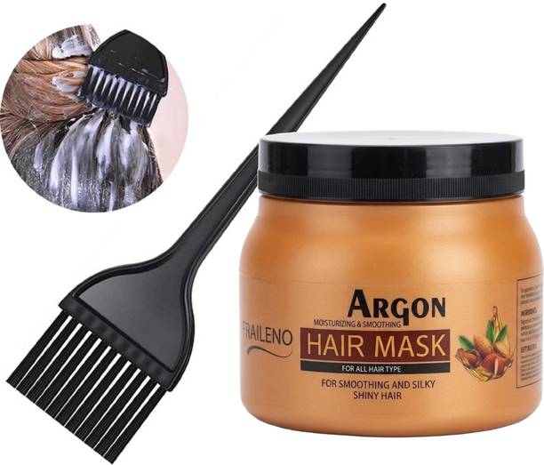 FRAILENO Argan Hair Spa Mask with Hair Application Brush for Deep Conditioning