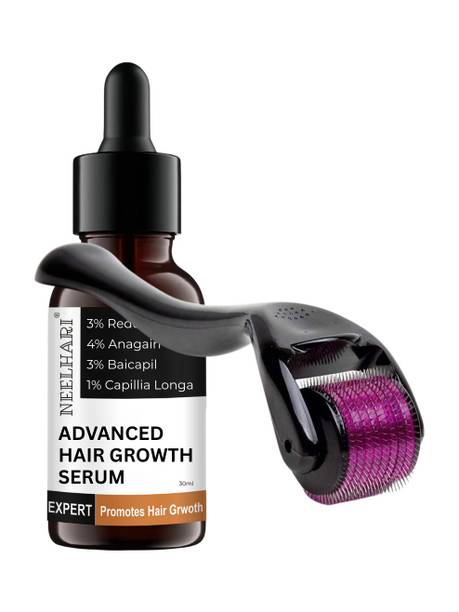 NEELHARI Advanced Hair Growth Serum | 3% Redensyl + 4% Anagain + 3% Baicapil & Rosemary with derma roller