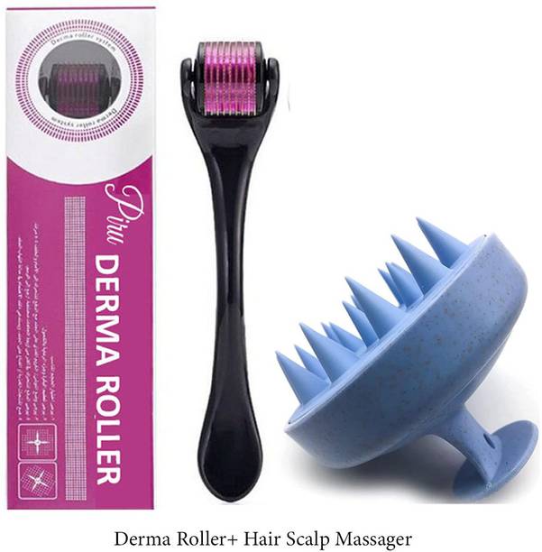 Piru Anti-Hairfall Scalp Brush + Derma Roller Combo