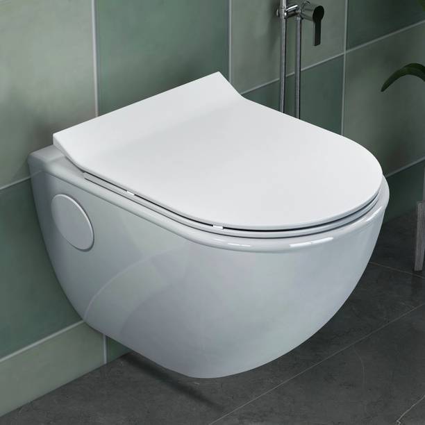 Plantex Ceramic Wall Hung Commode For Toilet/Western toilet/Soft Closing Toilet Seat (APS-779) Western Commode