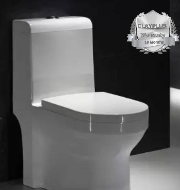 clayplus Ceramic Western Toilet/Water Closet/Commode With Soft Close Toilet Seat Premium Grade Ceramic's One Piece Western Toilet Commode Western Commode