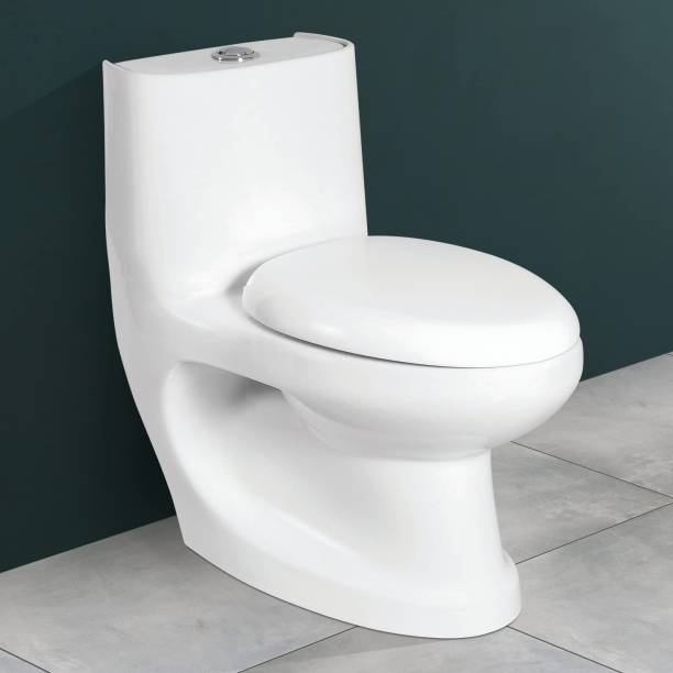 Plantex Ceramic One Piece Western Toilet/Water Closet/Commode With Seat-S Trap Outlet (APS-742) Western Commode