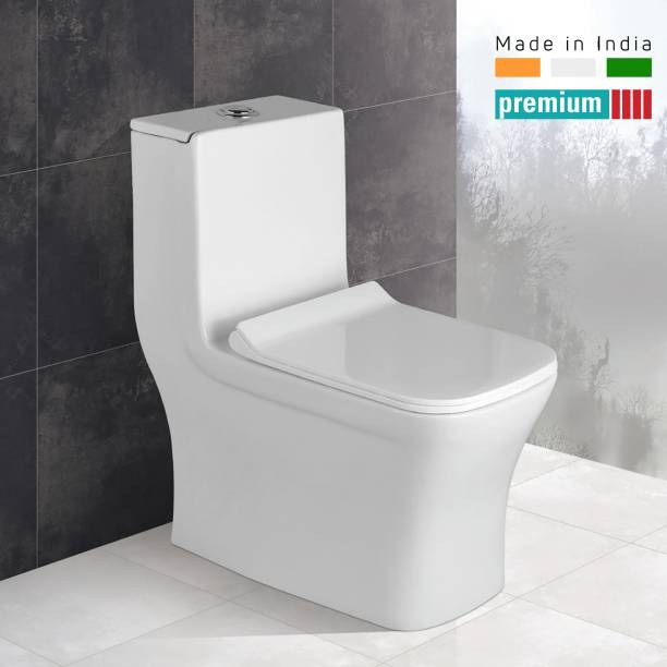 Glexero Premium Quality S Trap 225mm/9 Inches European commode. Floor Mounted One Piece Western Commode/Water Closet Western Commode