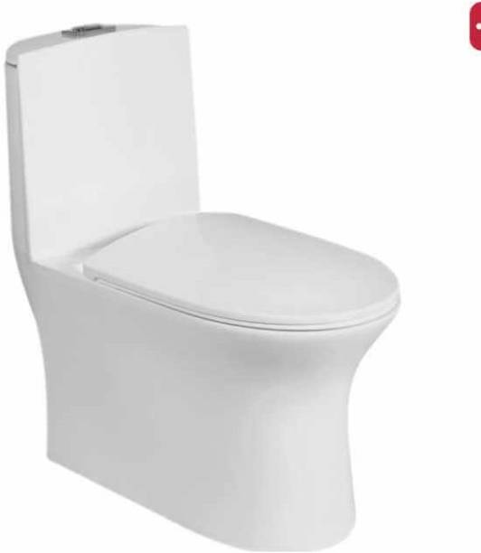 PLUMBER PP Soft Close Seat Cover One Piece WC With Cistern Fittings Siphonic S-Trap 220 Mm Western Commode