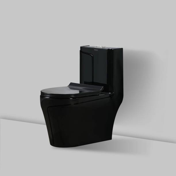 Drops Luxury Bathware ONE PIECE CLOSET SIPHONIC S TRAP 12”(300mm) Floor Mounted DIRO FULL BLACK CAT NO 1065 Western Commode
