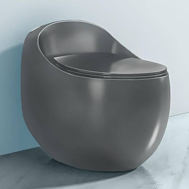 Impulse by Plantex Ceramic One Piece Western Toilet/Water Closet With Soft Close Toilet Seat-S Trap (APS-3003,GREY) Western Commode