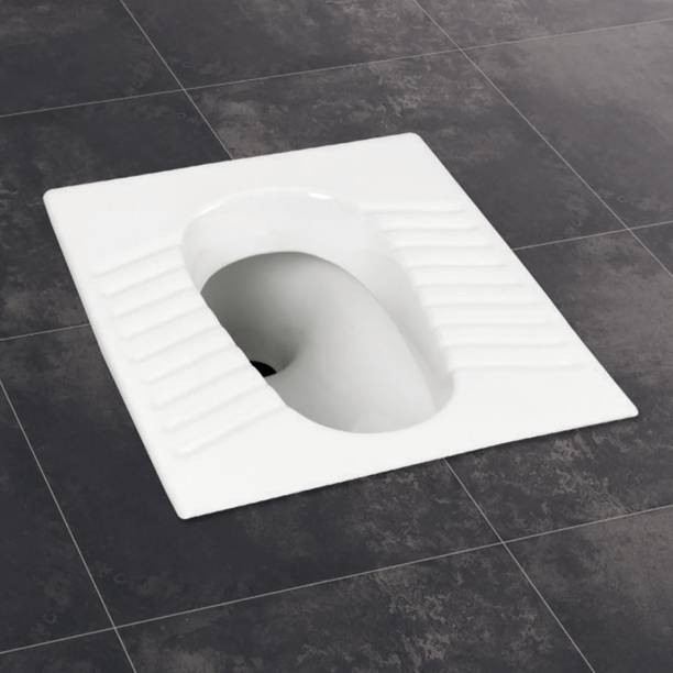 Glexero Premium Quality Super White Floor Mounted Indian Toilet Seat 20 Inch Indian Commode