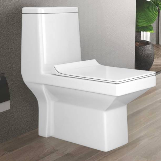 Sesto SARA Ceramic One Piece Commode with All Accessories Included (Premium Quality) 403 Western Commode