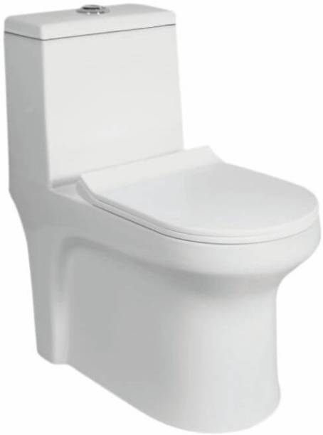 PLUMBER PP Soft Close Seat Cover One Piece WC Whit Cistern Fittings Siphonic S-Trap 220 Mm Western Commode