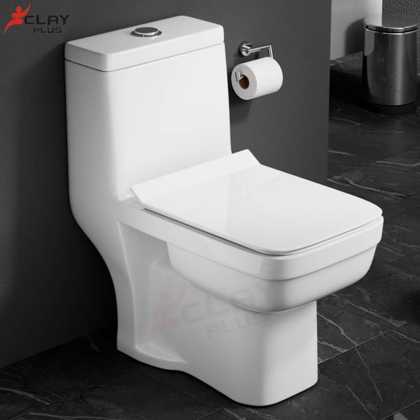 clayplus 105 - PREMIUM GRADE CERAMIC FLOOR MOUNTED ONE PIECE TOILET COMMODE Western Commode