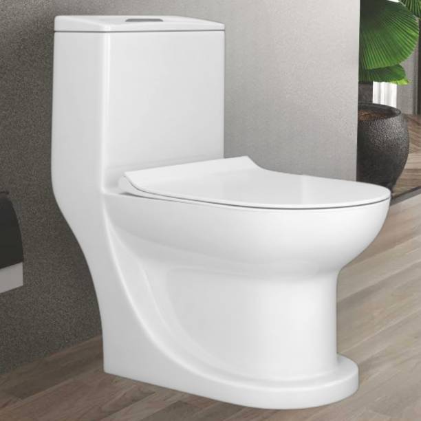 Sesto CARDIN Ceramic One Piece Commode with All Accessories Included (Premium Quality) 410 Western Commode