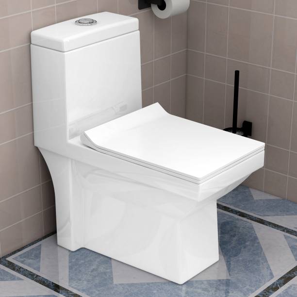 Impulse by Plantex Commode for Toilet/Ceramic Western Commode/One Piece Commode with Soft Closing Toilet Seat -S Trap (APS-Sara-9-S) Western Commode