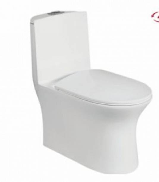 PLUMBER PP Soft Close Seat Cover One Piece WC With Cistern Fittings Siphonic S-Trap 220mm Western Commode