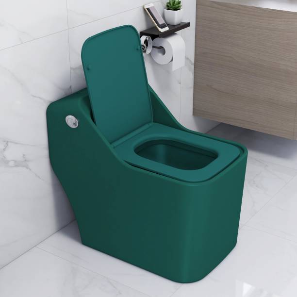 Impulse by Plantex Ceramic One Piece Commode for Toilet/Western Commode/Commode with Soft Closing Toilet Seat - (Square, APS-3041) Western Commode