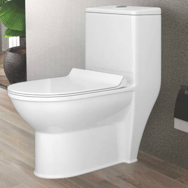 Sesto DOVE Ceramic One Piece Commode with All Accessories Included (Premium Quality) 408 Western Commode