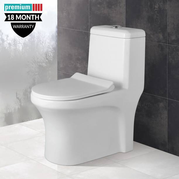 Glexero Premium Western Toilet Seat Floor Mounted One Piece Commode / Water Closet Western Commode
