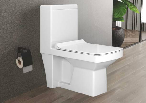 Sesto TESSA Ceramic One Piece Commode with All Accessories Included (Premium Quality) 402 Western Commode