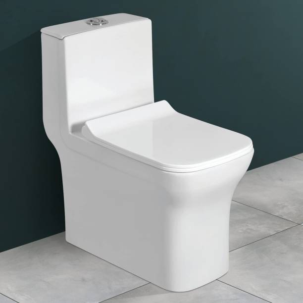 Plantex Ceramic One Piece Western Commode With Toilet Seat/Water Closet - S Trap Outlet (APS-743) Western Commode