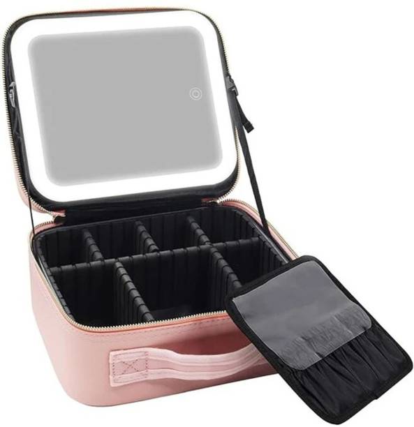glowryx led light makeup organizer vanity case make brush storage vanity box