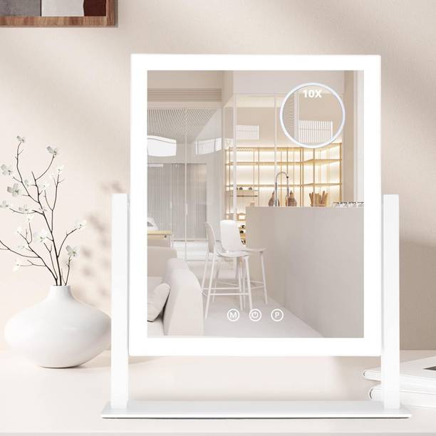 Keekos Mirror with Lights,Lighted Makeup Mirror with Detachable 10XMagnification Mirror