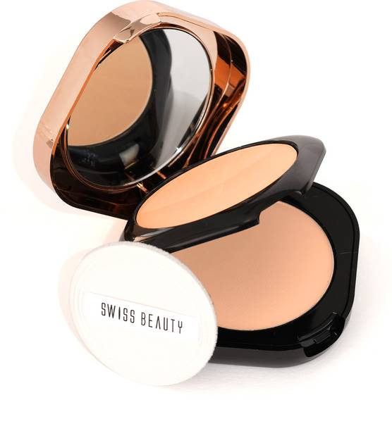 SWISS BEAUTY Double Duty 2-in-1 Compact Powder Buildable Coverage with Vitamin E