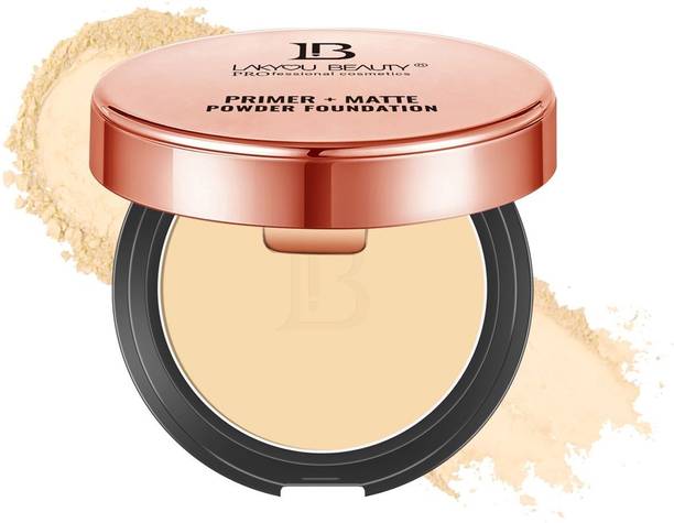 Lakyou Beauty 2in1 Primer+Matte Compact Powder, Long Lasting, Waterproof, Oil Control Formula Compact