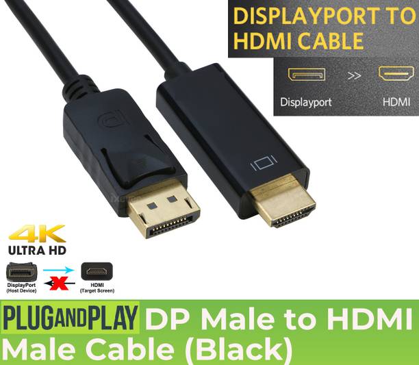 BALRAMA  TV-out Cable DP Display Port Male to Hdmi Male Cable Video Audio DP DisplayPort HDMI Adapter