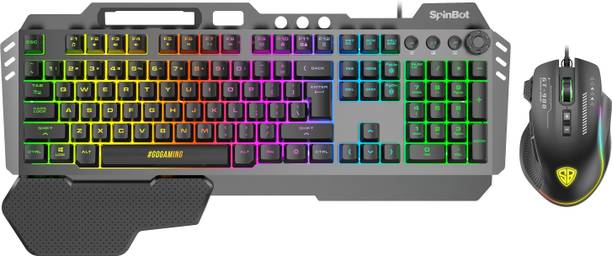 SpinBot Rage K20 Gaming Keyboard with Metal Body And Gaming Mouse|7200 DPI|8 Button|RGB| Combo Set Designed for Gaming