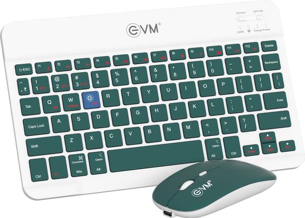 EVM EnClick Wireless Keyboard & Mouse Combo Combo Set White+Green