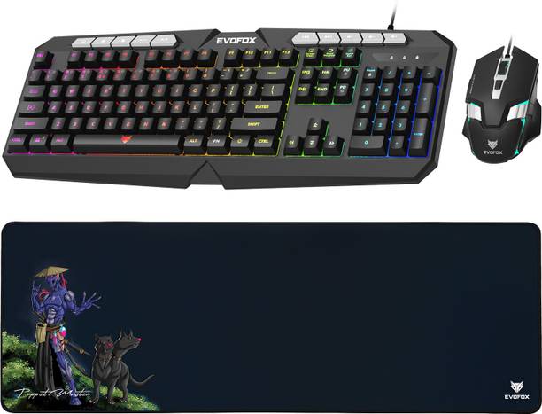 EVOFOX Deathray V2 3 in 1 Gaming Keyboard, Mouse and Extended Deskpad Combo Set