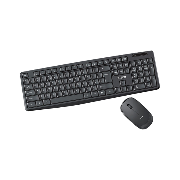 Intex IT-WLKBM01 Wireless Standard Desktop Keyboard Compatible with Desktop, Laptop, Mac Power Wireless Keyboard and Mouse Combo Set