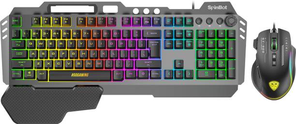 SpinBot Rage K20 Gaming Keyboard with Metal Body And Gaming Mouse|7200 DPI|8 Button|RGB| Combo Set Designed for Gaming
