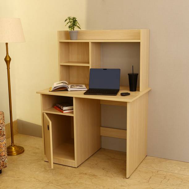 lussomobily lussomobily Computer Desk with Shelves and Cabinet Laptop Study Table Engineered Wood Computer Desk